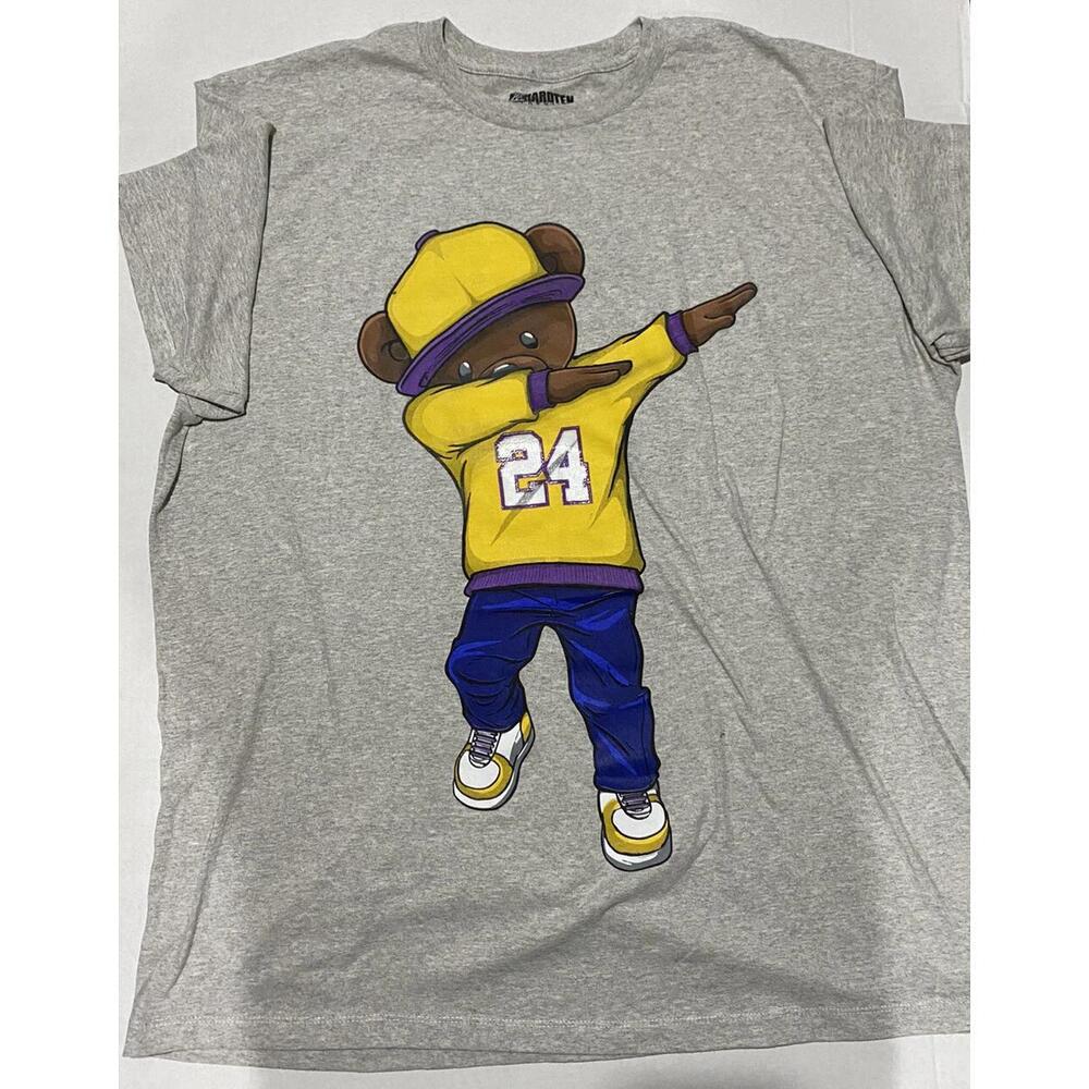 Kobe Byrant Shirt Mens 2Xl Los Angeles Lakers Bear 24 Hardten Gray